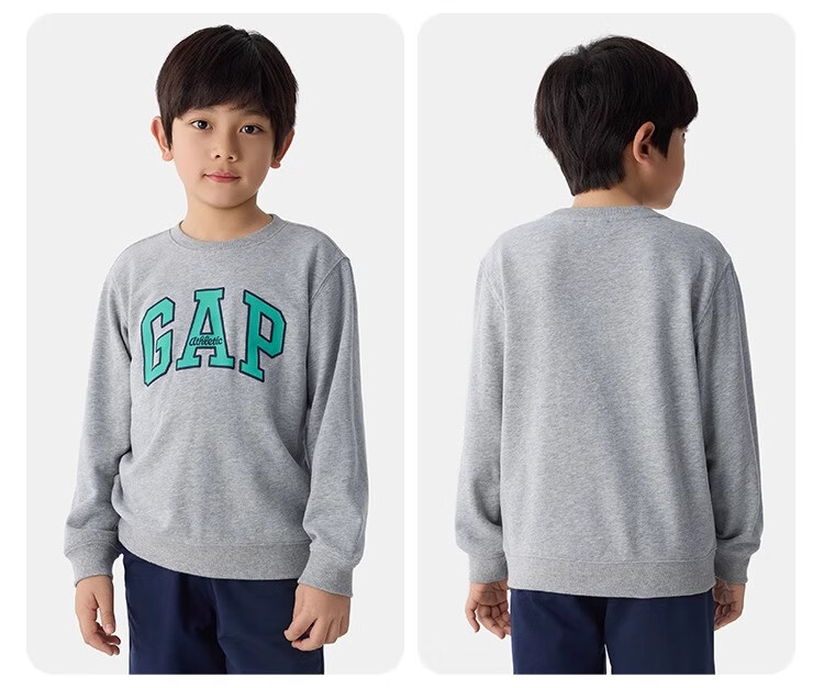GAP [Same Style for Older And Younger Kids] Boys And Girls Spring Logo Contrast Color Long-Sleeve Sweatshirt 687330 6