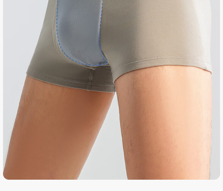 Beianshi Disposable Men's Boxer Briefs Modal Sterilized No-Wash Travel Portable 6-Pack Ash Gray + Gray Blue 2XL 2