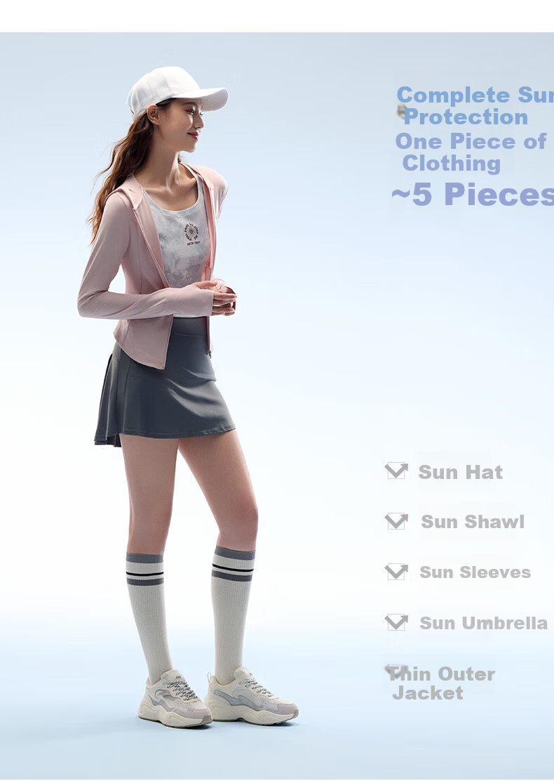 Anta Juejue Purple 5.0 Slim Waist Cool White UV Protection Women's New Anti-UV Sports Jacket 7