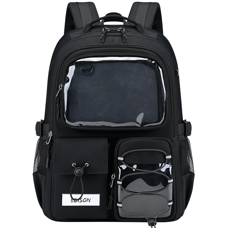 Edison Middle School Student Backpack, High School Spine Protection Backpack, Anime-Style Trendy Versatile Shoulder Bag, Pain Relief Pack 2579-1