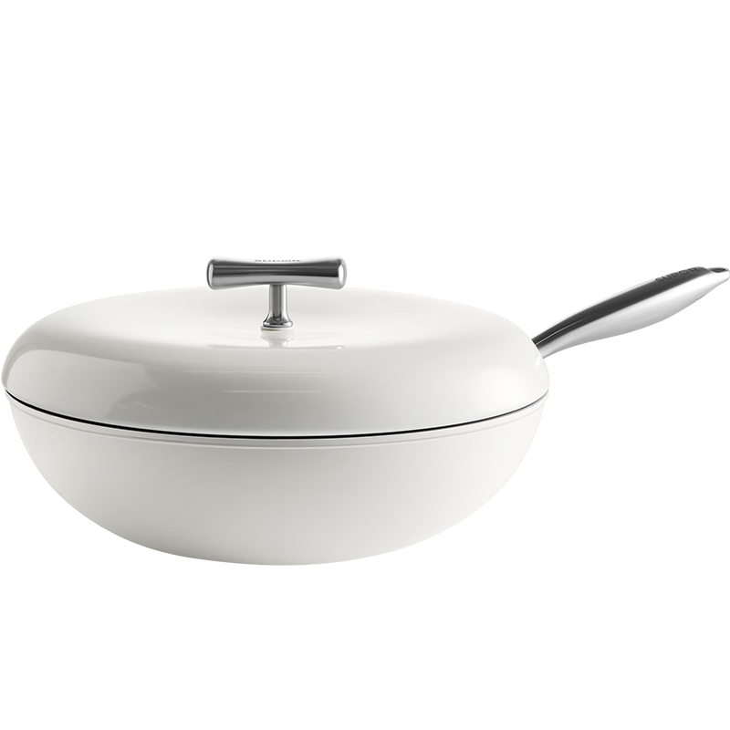 SUPOR Non-Stick Wok with Baby-Grade Titanium Ceramic Coating, Frying Pan for Home Use, Flat Bottom Skillet Compatible with Induction And Gas Stoves, 28cm