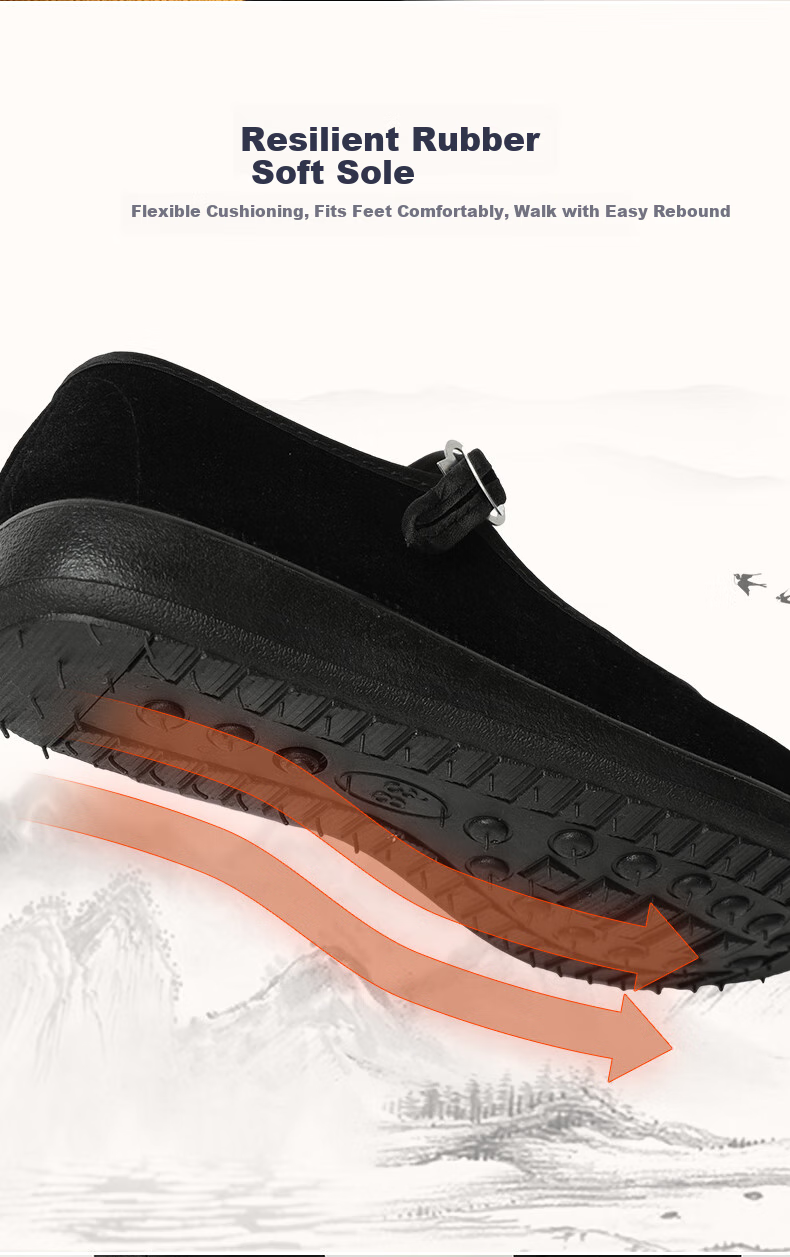 FOOTOPPO Old Beijing Cloth Shoes for Women, Beijing Traditional Cloth Shoes for Ladies, Middle-Aged And Elderly Women's Shoes, Soft Sole Non-Slip Elderly Shoes, Thick-Soled Women's Style 4