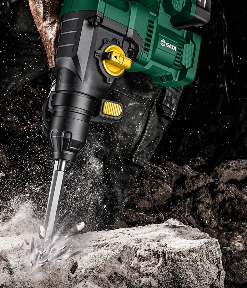Shida SATA Brushless Lithium-Ion Rotary Hammer Drill, Electric Pick, Impact Drill, High-Power Concrete Wireless Industrial Grade D05729 Standard 12