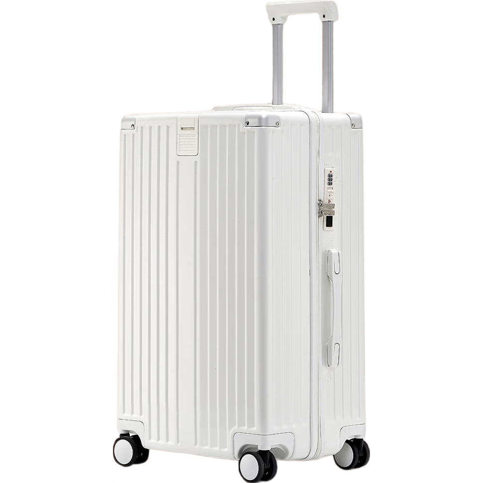 Huahuagongzi Luggage Suitcase for Women And Men, Trolley Case with Spinner Wheels, Travel Carry-On with Password Lock, 29-Inch White