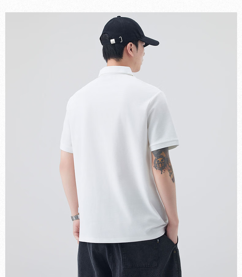 MMOPTOP Father's Day Suoluna Antibacterial Ice Silk Quick-Dry Polo Shirt, Summer Men's Business Casual Short Sleeve MP14 Black XL 9