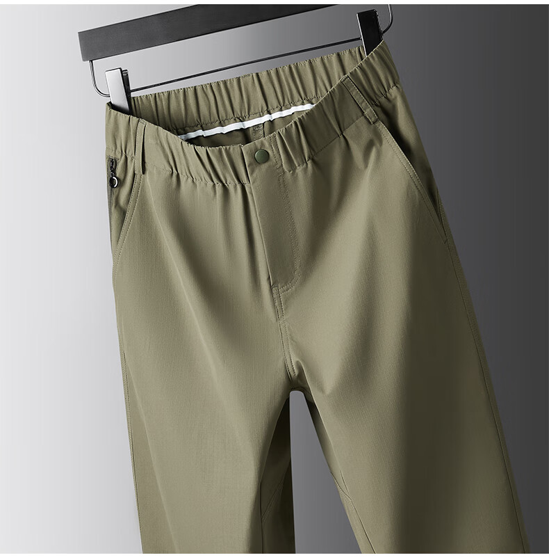Ayoupang Summer Large Size Elastic Waist Dress Pants, Loose Elastic Business Thin Casual Trousers, Plus Size Cargo Long Pants 23