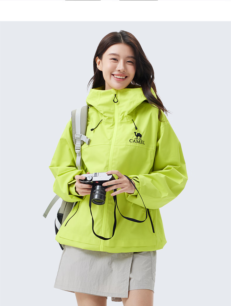 CAMEL Unisex Spring Autumn Hooded Loose-Fit Three-Proof Casual Short Jacket 734CATG621 24