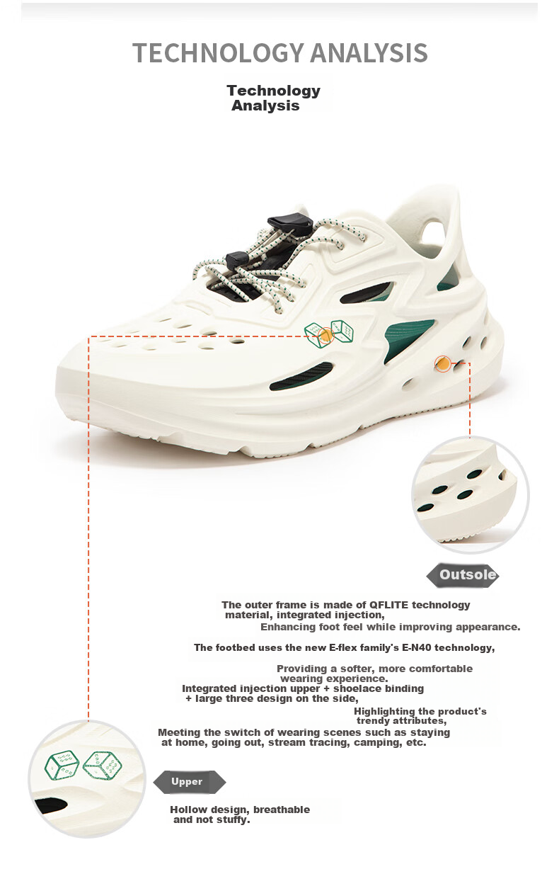 361° Men's Sports Slippers, Spring And Summer BIG3 Perforated Shoes, Outdoor Home Beach Sandals, Men's Slippers, 672426717-11 43