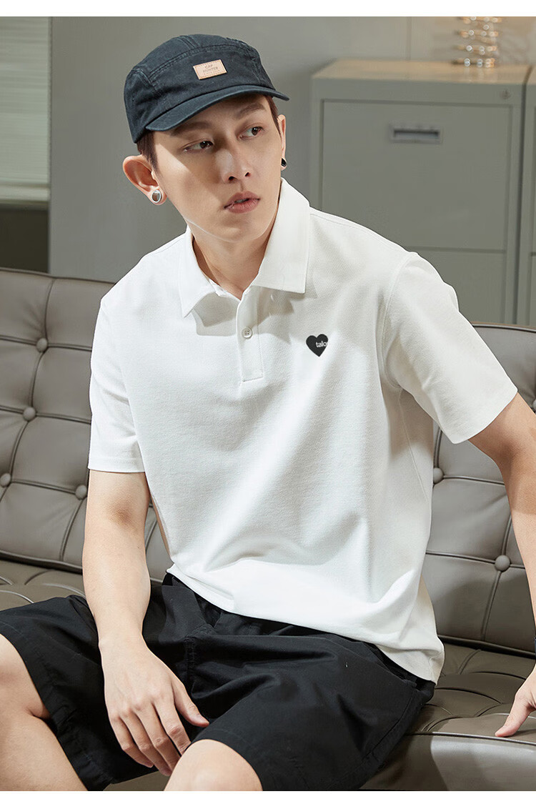 TonLion 2026 Autumn And Winter Men's Polo Shirt, Short Sleeves, Left Chest Embroidery, Small Details 30