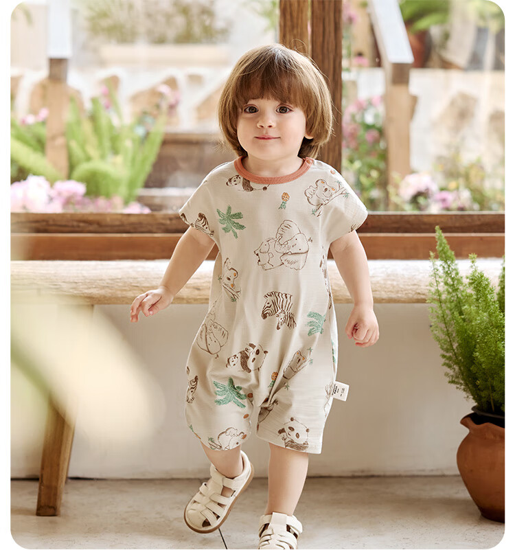 Wismorni Infant Short Sleeve Romper Summer Thin Baby Boys Girls Half Sleeve Jumpsuit Crawling Suit 3