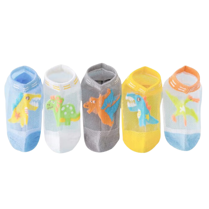 9I9 Baby Socks, Ice Silk Mesh Socks, Thin Style, Infant Socks, Children's Cotton Socks, Elastic, 5 Pairs Pack, for Ages 1-3 Years Old, 398