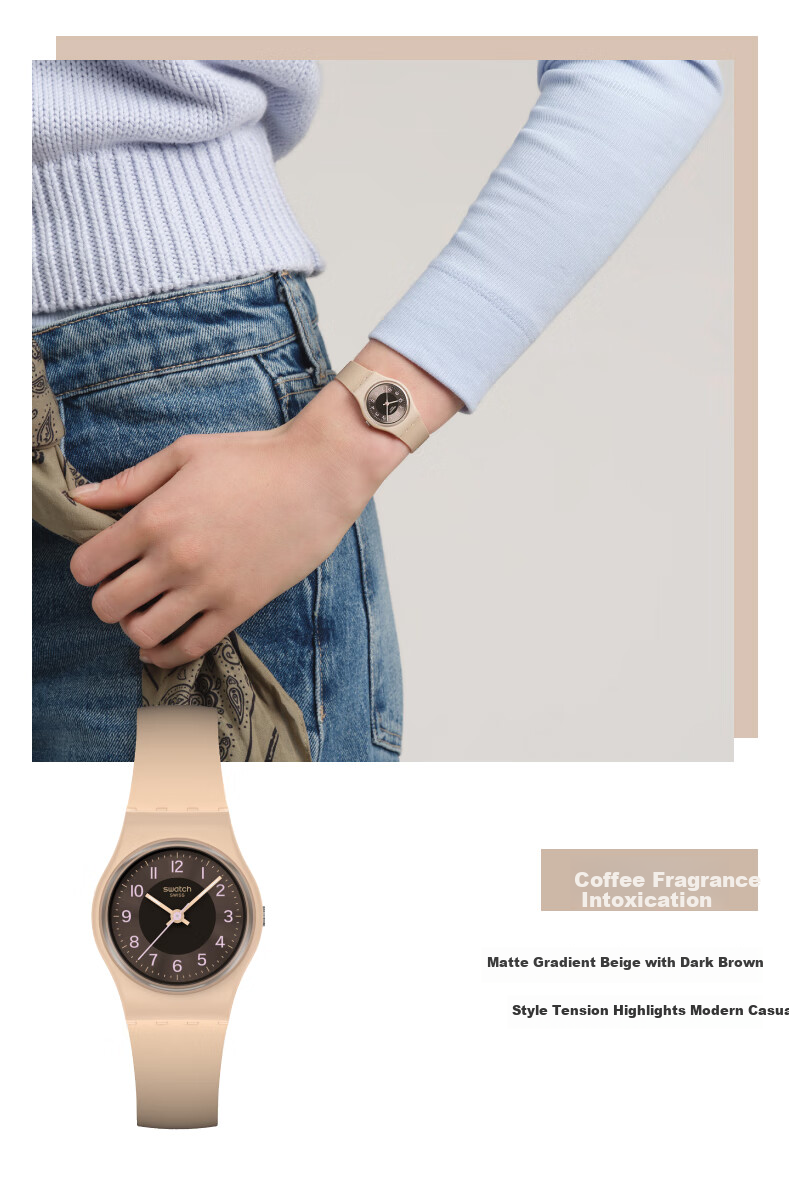 Swatch Swiss Watch, Compact Quartz Watch for Middle And High School Exams, Graduation Gift for Women, Light Purple Luminous 3