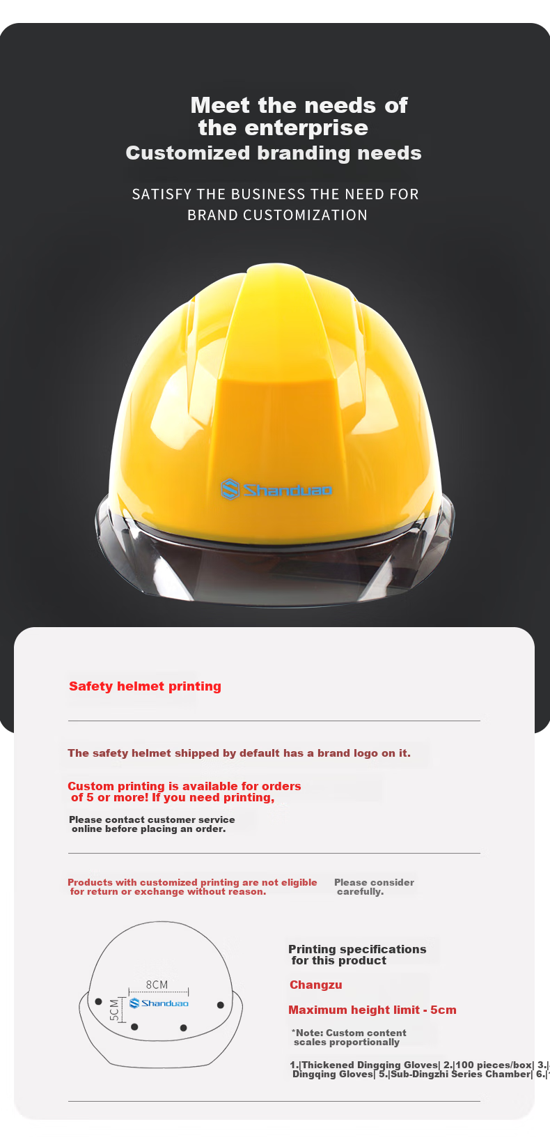 Shanduo ABS Safety Helmet Construction Anti-Smash Hard Hat D989 White 1 Piece 4
