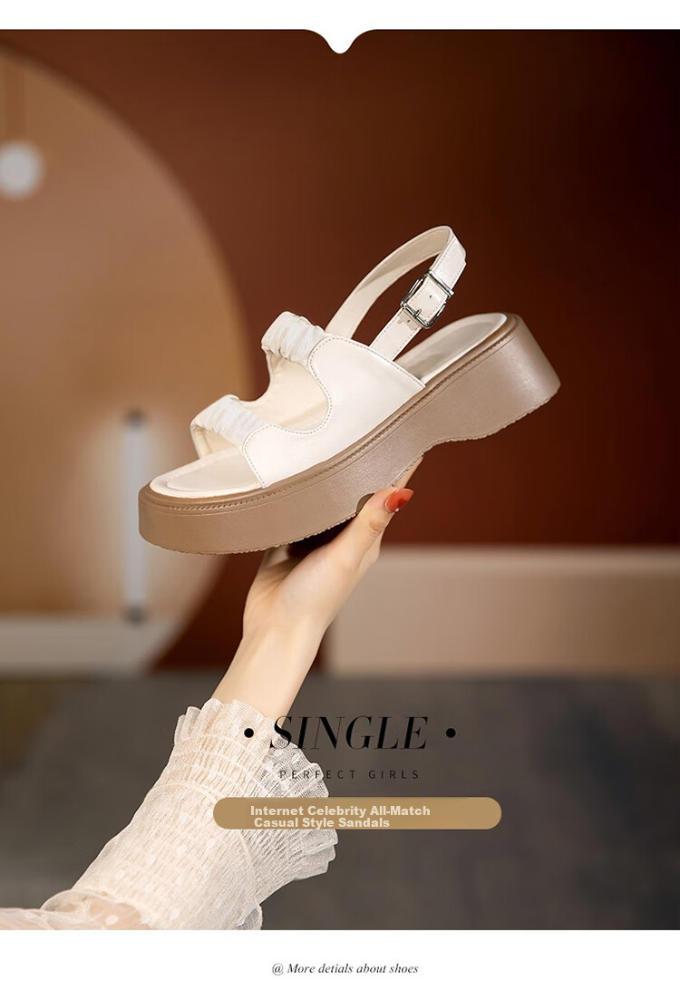 ZHR Roman Sandals for Women, Summer Height-Increasing Slippers, Outdoor Wear, Single-Strap Women's Shoes, 2026 New Style JF10T, Beige, Size 36 3