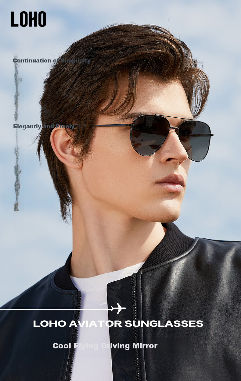 LOHO 2026 Polarized Aviator Sunglasses for Men, Driving-Specific Cycling Sunglasses, Sports Protective Eyewear, UV Protection Gift 1