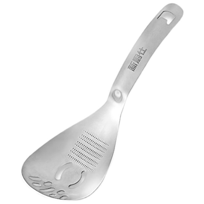 COOKSS Multifunctional Baby Food Masher Spoon, 304 Stainless Steel Grinding and Straining Spoon, Potato Masher and Ginger Paste Tool
