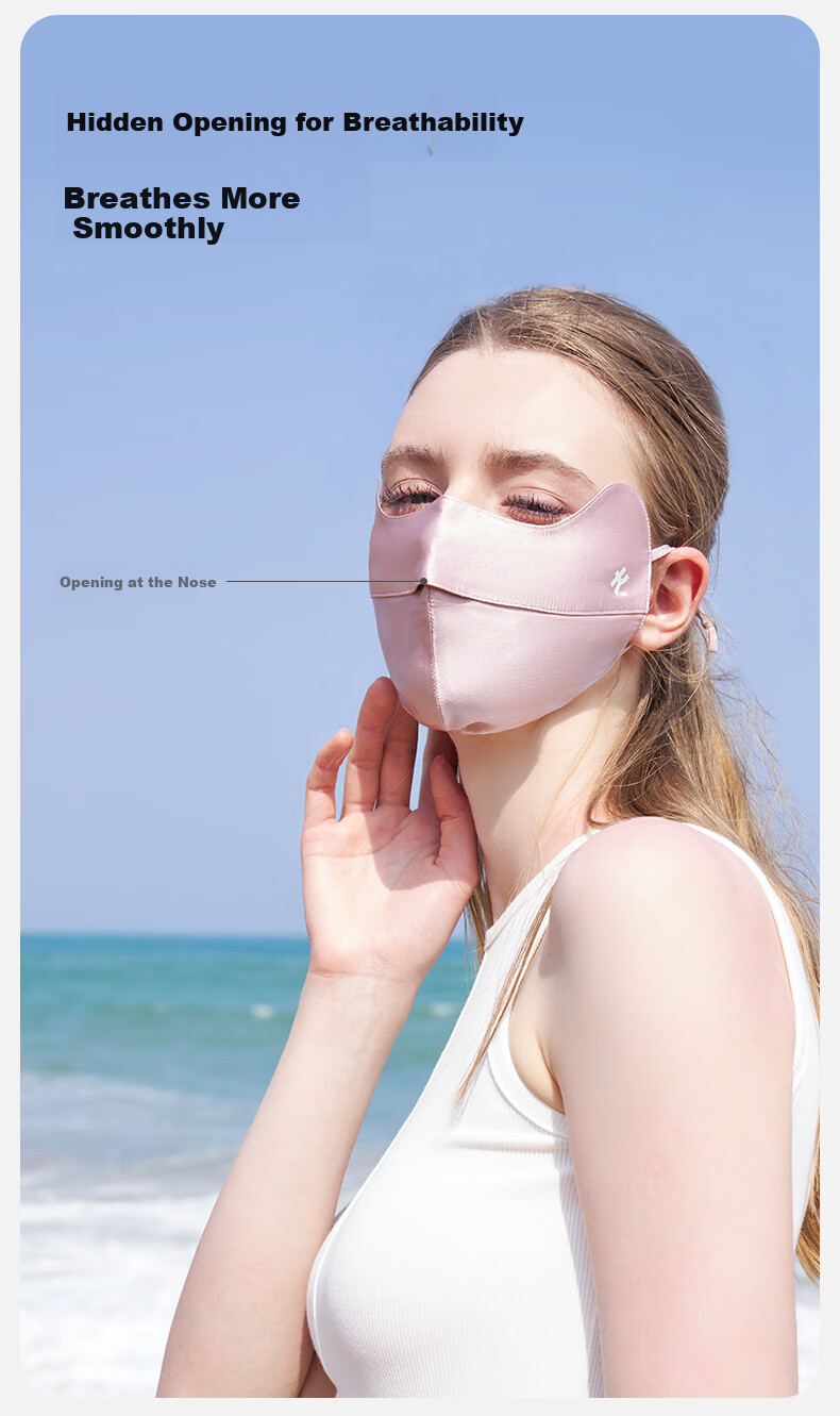 Kenmont 100% Mulberry Silk Eye Protection Sun Mask for Women, Medical Beauty Anti-Allergy Skin-Friendly Cool Face Mask Km-6181 5