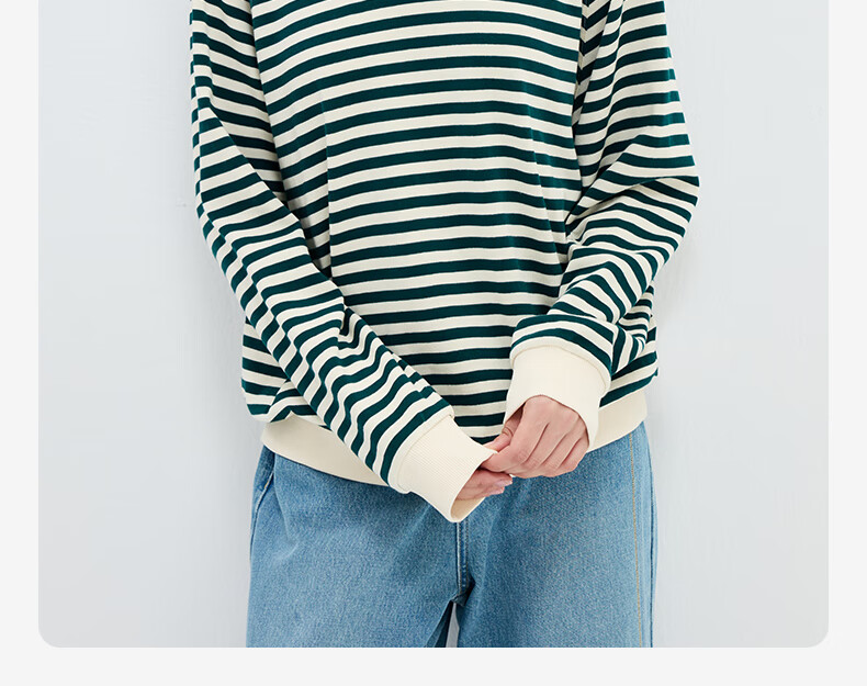 Navikail Italian Small Sailboat Women's Cotton Loose Long Sleeve Sweatshirt Striped Crew Neck T-Shirt 2315005501 Red White L 21