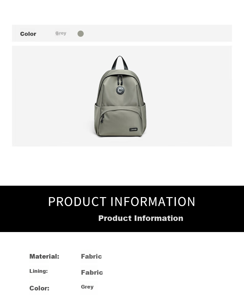 C.BANNER Backpack for Women, Large Capacity, Fashionable And Lightweight Travel Bag, Stylish Student Bookbag, Versatile Canvas Bag 6