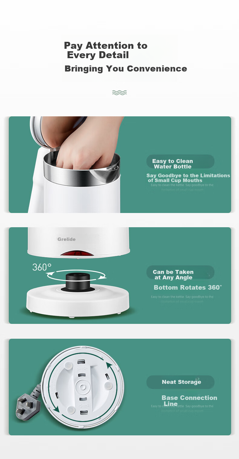 Grelide Electric Kettle, Foldable Water Boiler, Travel Kettle, Outdoor Portable Hot Water Kettle, 0.6L Small Capacity Electric Kettle [With Storage Box] D2606 13