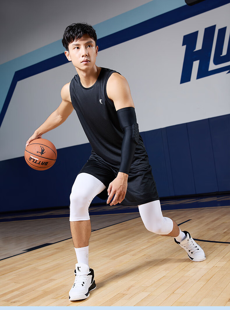 QIAODAN Men's Sports Set, Basketball Uniform, Moisture-Wicking Quick-Dry Vest And Shorts Two-Piece Set, Athletic Wear Jersey 19