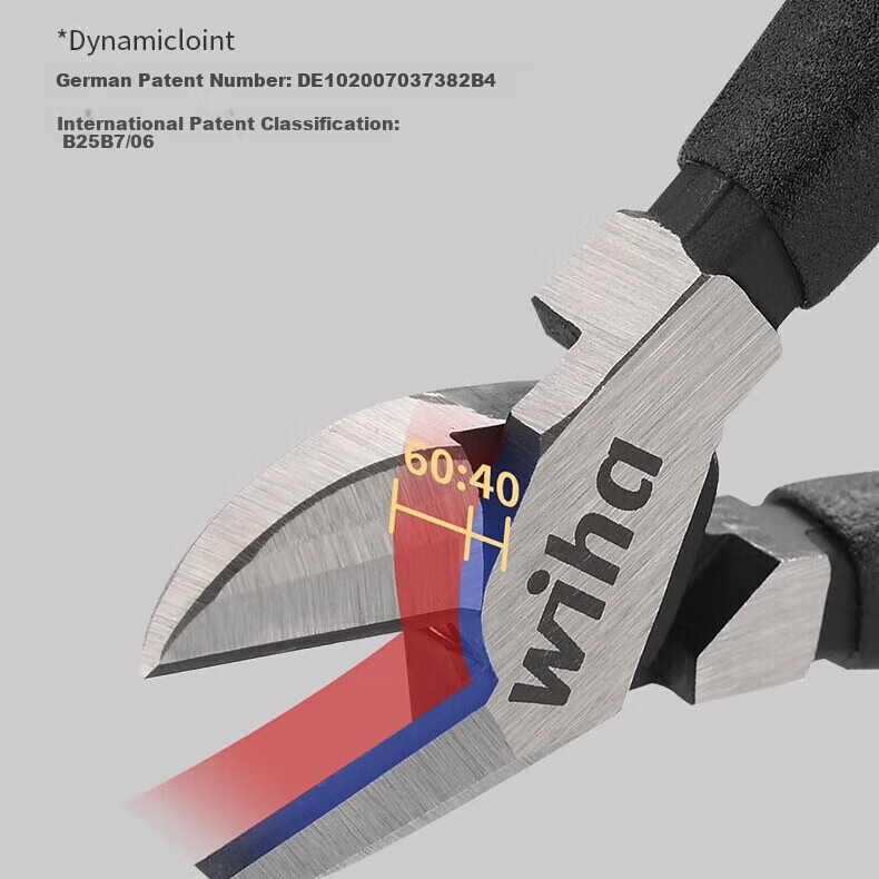 WIHA High Carbon Steel Precision Needle-Nose Pliers, Black Forest Series, Imported Diagonal Cutting Pliers, Labor-Saving for Home Use, 45322