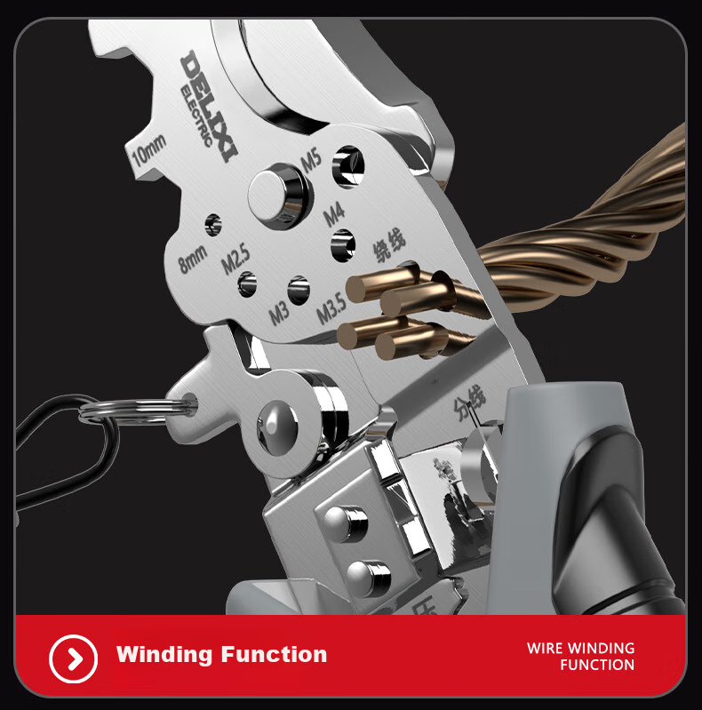 DELIXI ELECTRIC Wire Stripping Pliers, Electrician's Cutter, Multifunctional Wire Cutter, Wire Crimping Pliers, Specialized Cable Cutters for Electricians, Wrench Wire Stripping Pliers 7
