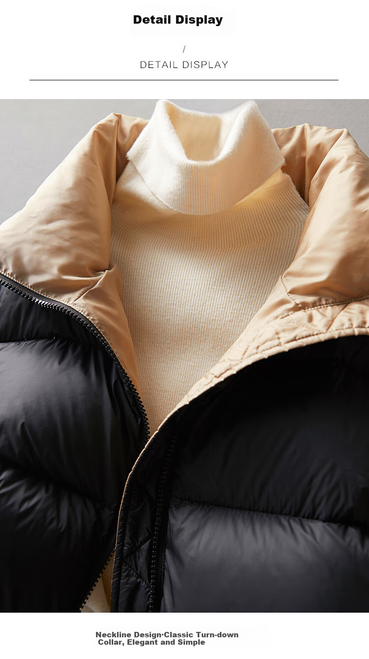 Dme [90% Down Thickened Fluffy Puffer Jacket] New Winter Style Stand Collar Cocoon-Shaped Petite Short Black down Coat for Wome 6
