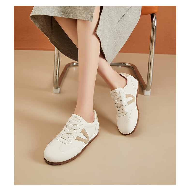 DAPHNE Flat Low-Heel Dexun Shoes for Women, Versatile Lightweight Lace-Up Low-Top Comfortable Sneakers Sports Casual Shoes, Red And Blue Color, Size 37 5