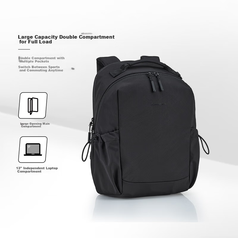 新秀丽（Samsonite）都市运动女士双肩包旅行包背包13.3英寸NT0 黑色小号毕业旅行