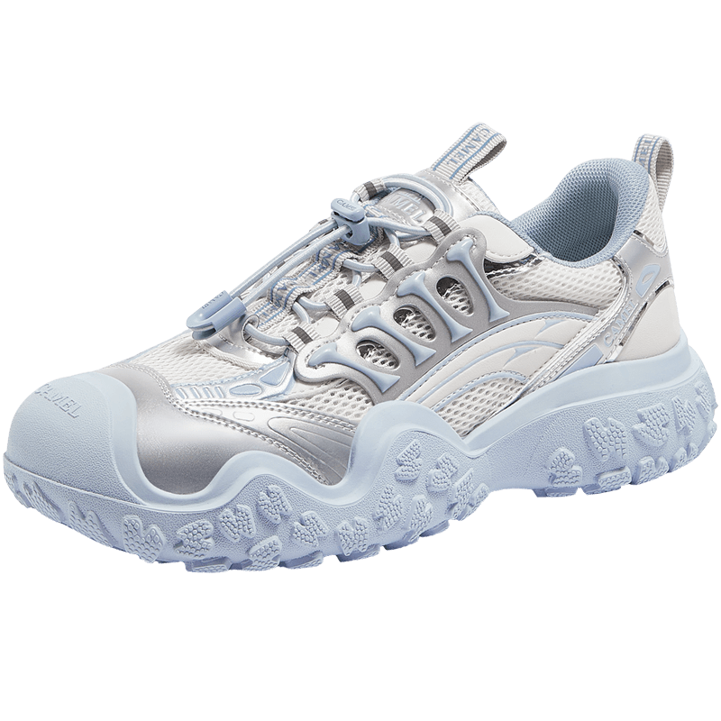 CAMEL Women's Hiking Shoes, Version 2.0 Mecha Edition, Outdoor Ugly-Cute Shoes, L25M202007W, Beige/silver/blue (Mesh), Size 38