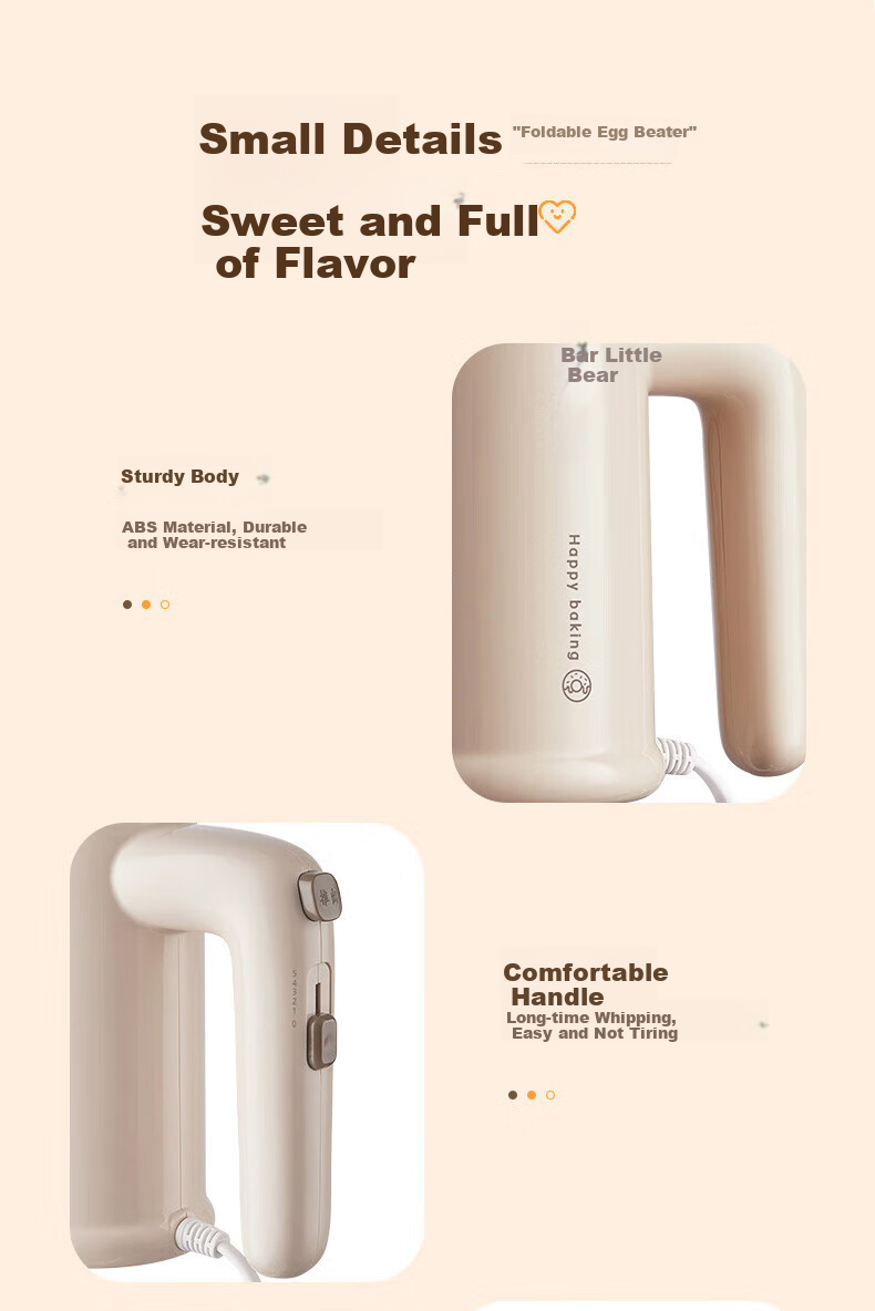 Bear Egg Beater Food Processor Whisk Electric Hand Mixer Home Blender with Stand Baking DDQ-D01U1 14