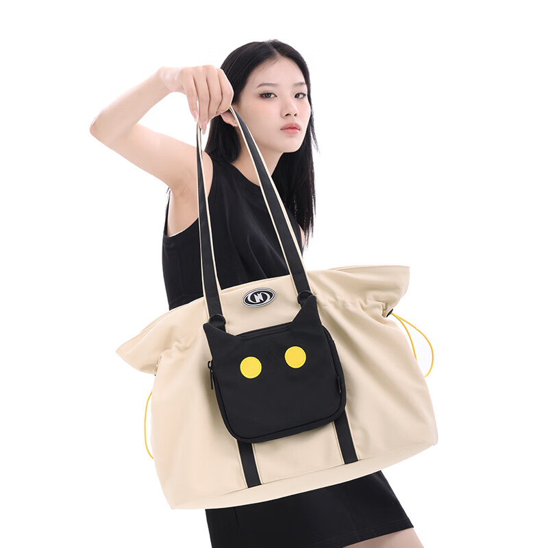 NOXXON Shoulder Bag for Women, Large Capacity, Niche Commuter Style, Chanel-Inspired Maillard Tote Bag Travel Bag, Khaki Color, Large Size