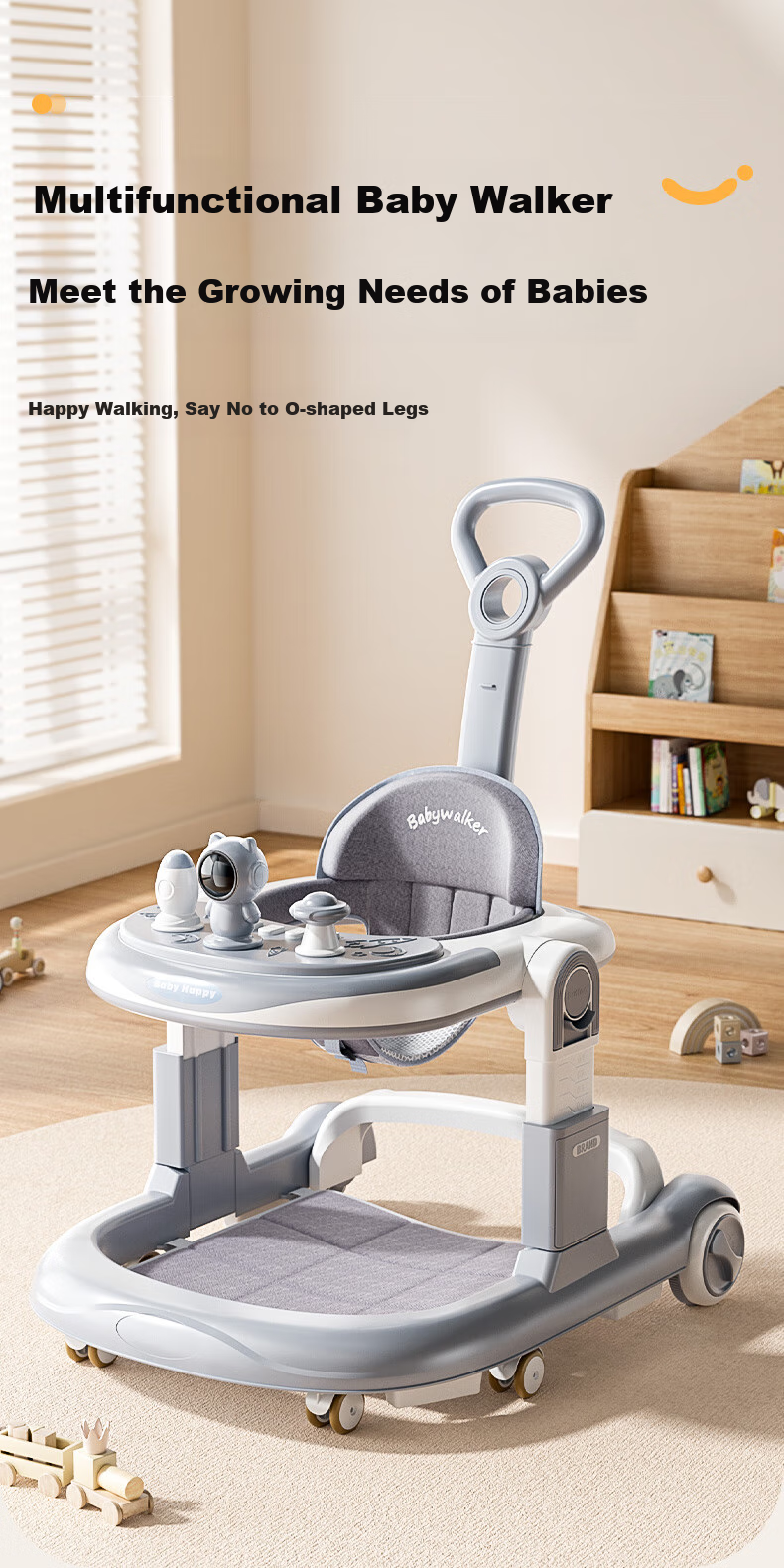 DEERC Baby Walker Anti-O-Leg 2026 Model 7-15 Months Anti-Tip Push Toy Birthday Gift 2