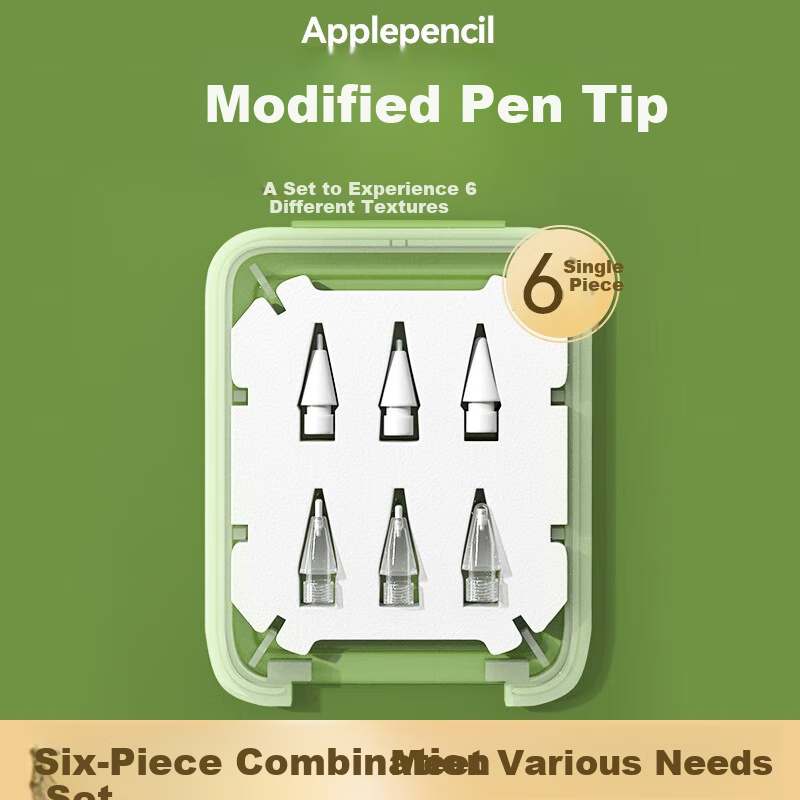 Houhou Apple Pencil Pro Tip Replacement Pen Tips for First And Second Generation IPad Capacitive Stylus, Silent Pen Tips, Perfect Match - Pack of Six (Compatible with First And Second Generation IPad)