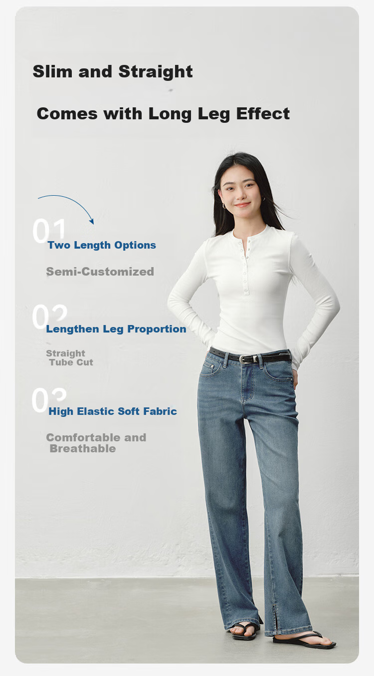 JD Original Jeans for Women, Spring 2026, High-Elastic Slimming Draping Fashion Loose Women's Trousers, Black Extended M 3