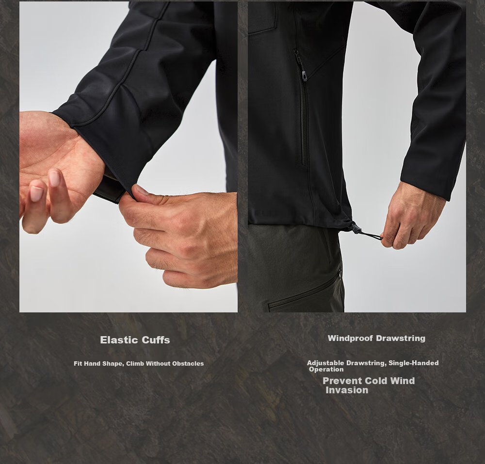 KAILAS M8 IC Stand Collar Thermal Softshell Jacket Men Durable Stretch Outdoor Climbing Windproof Jacket Autumn Winter 11