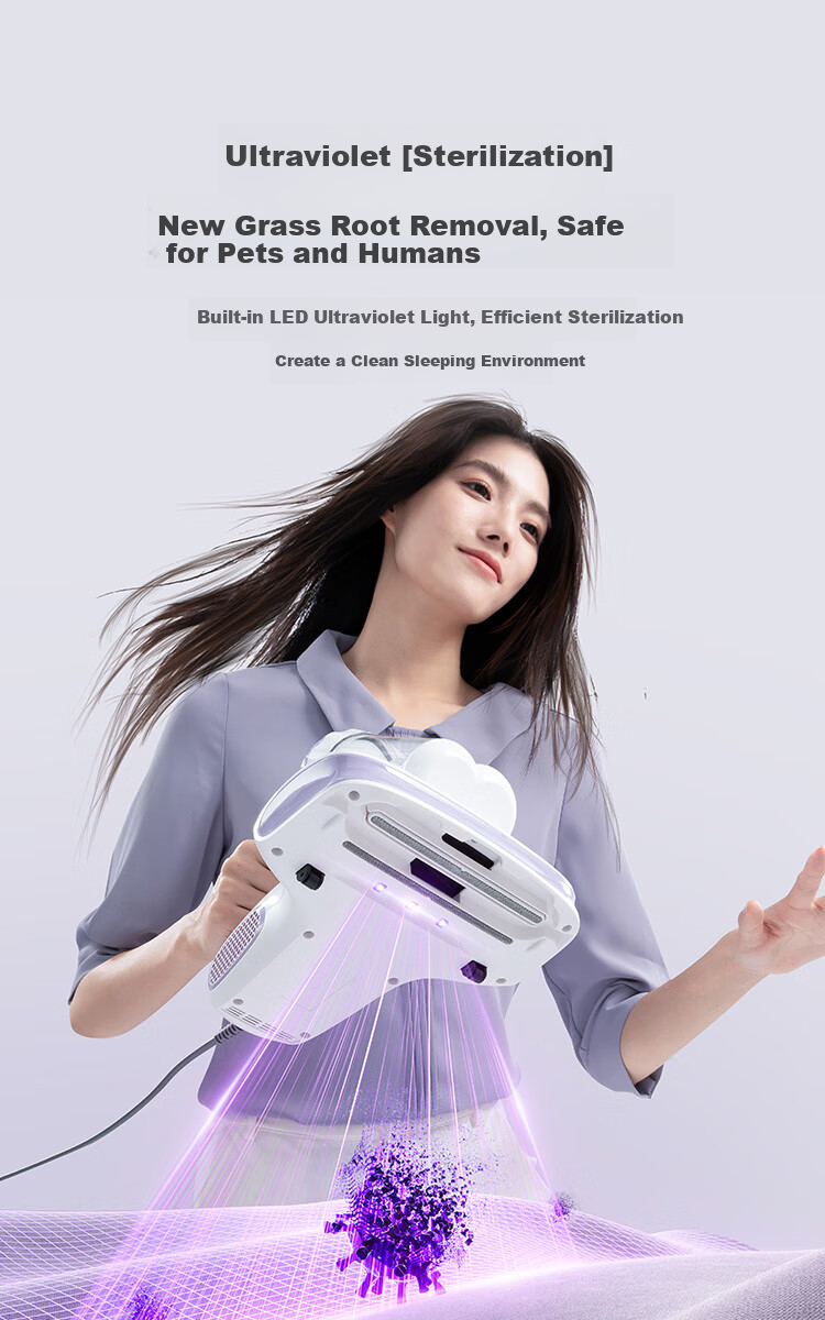 JD Original Xiaohai Pao Lite Mite Remover And Vacuum Cleaner Combo, Dual Cup Dust And Mite Separation, Smart Display Screen, Home Use Bed Mite Removal, UV Sterilization, 60°C Hot Air 14