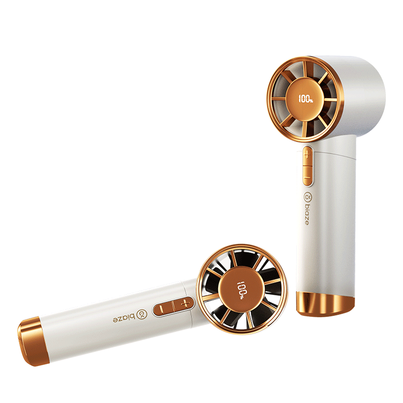 BIAZE Handheld Mini Fan, Cooling And Air-Conditioning Mini Fan, Portable Personal Small Mini Electric Fan, Creative Office Dormitory Outdoor Fan, FS26 Amber Gold