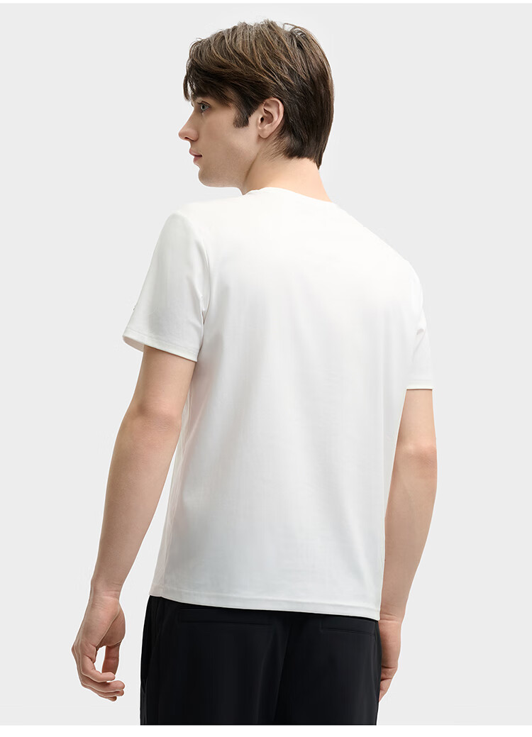 FILA Official Men's Knitted Short-Sleeve Shirt, Summer Fashion Simple Casual Basic Pure Cotton T-Shirt 9