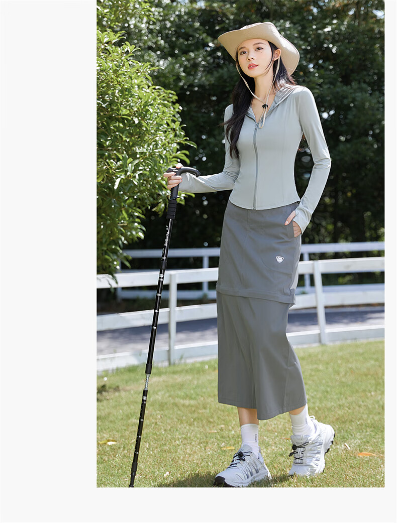LangSha Slim Fit Sunscreen Jacket for Women Summer New Ice Silk Slimming Outdoor UV Protection Hooded Sports Coat 20