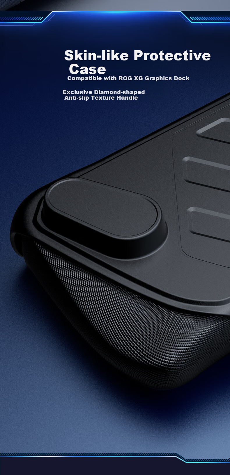 JSAUX ROG Handheld Console Case, ROG Protective Cover with Built-In Stand Module, Ally Gaming Console Accessory, Detachable Front Cover, Anti-Slip, Shockproof Grip Strap 3