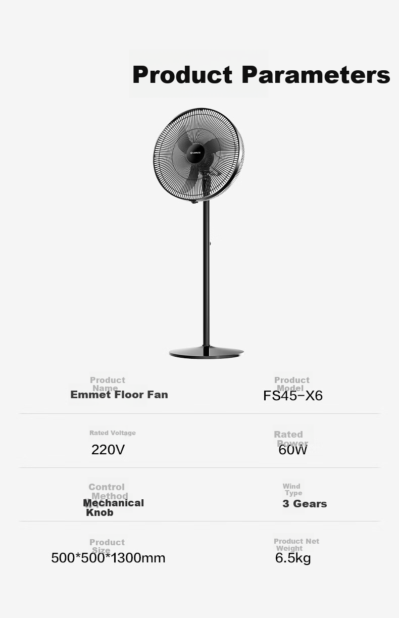 AIRMATE [Powerful Pure Copper Motor] Electric Fan, Bull Horn Fan, Industrial Floor Fan, 18-Inch Home And Commercial High-Power Electric Fan, Large Air Volume Factory Workshop Electric Fan FS45-X6 8