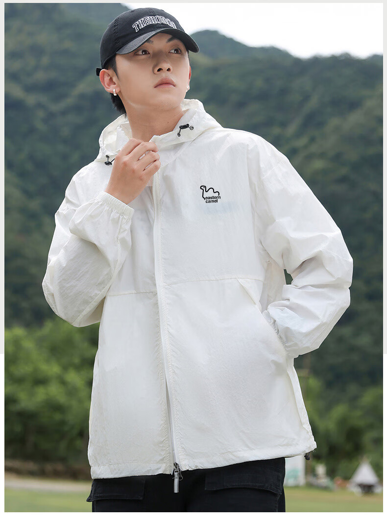 EASTERN CAMEL Couple's Sun Protection Clothing, Men And Women Summer UPF100 UV-Resistant Sun Protection Fishing Jacket, Men's White, 3XL 24