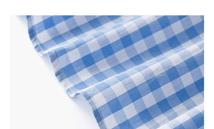 INMAN French Plaid Dress Summer Women's Versatile Puff Sleeve A-Line Skirt Navy Blue S 28