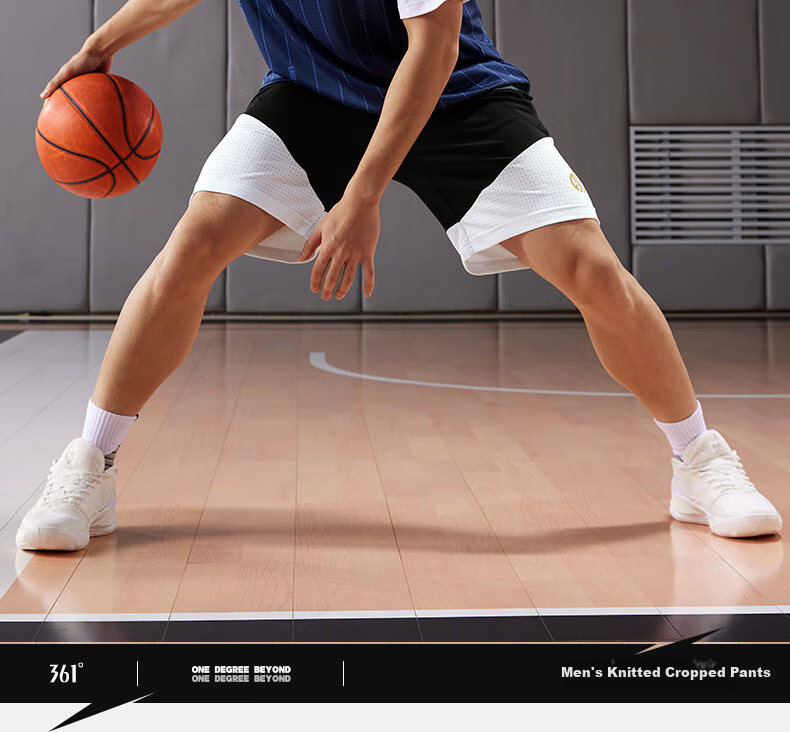 361° Men's Pants, Spring And Summer Loose-Fit Color Block Knitted Shorts, Casual Outdoor Basketball Sports Pants, 652521706-3 1