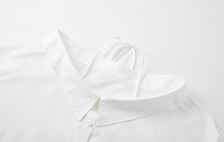 Dme [Pure Cotton Dominant Area] Spring And Autumn Korean-Style Slightly Chubby Pear-Shaped Shirt, Off-Shoulder, Tie-Waist, Concealing Shirt, Women's Top 11