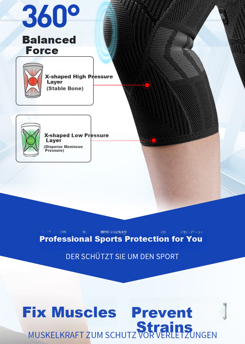 Bamaier Knee Brace for Sports, Running, Basketball, Badminton, Hiking, Anti-Slip Meniscus Injury Prevention Medical-Grade Knee Support for Men And Wome 5