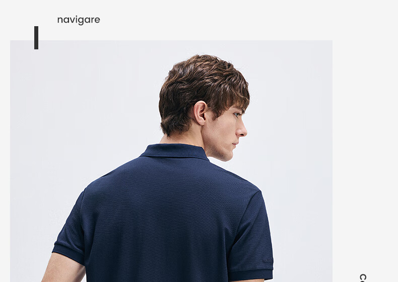 Navigare Italian Small Sailboat Men's Cool-Feeling Elastic Casual Simple Short-Sleeve POLO Shirt 1325525505, Navy Blue, XL 21