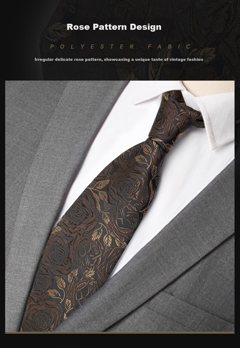 FitonTon Wedding Banquet Men's Pre-Tied Necktie, 8cm, Gift for Boyfriend, Valentine's Day And New Year Present, Gift Box Packaging 2